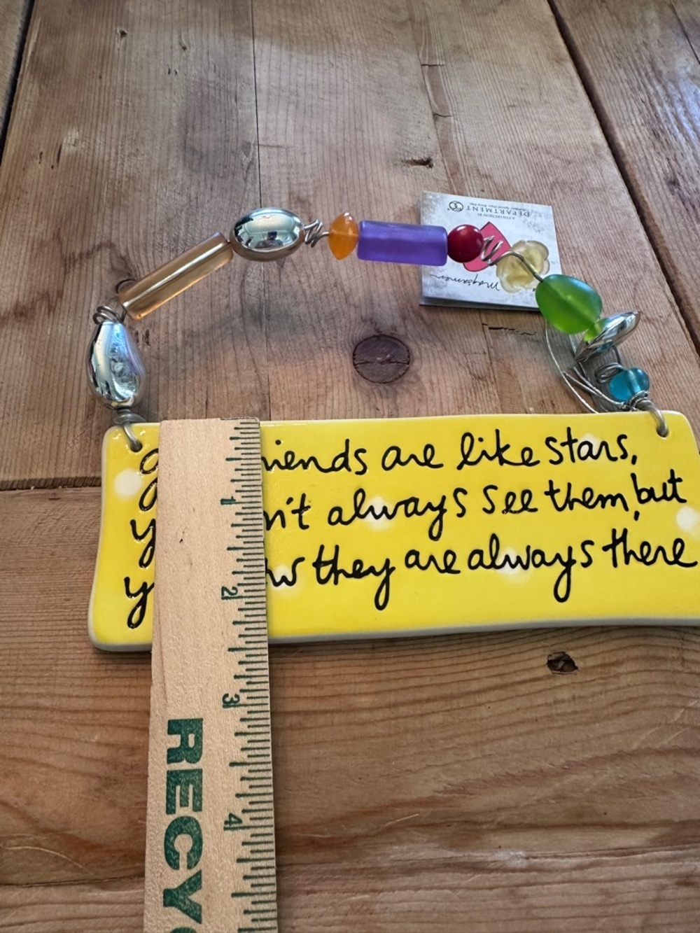 Good Friends Are  Like Stars Ceramic Plaque Sandra Magsamen Yellow Dept 56 NWT - Picture 11 of 14